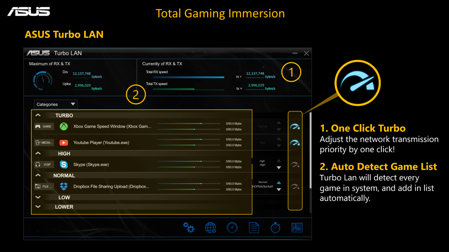 Turbo lan asus что это